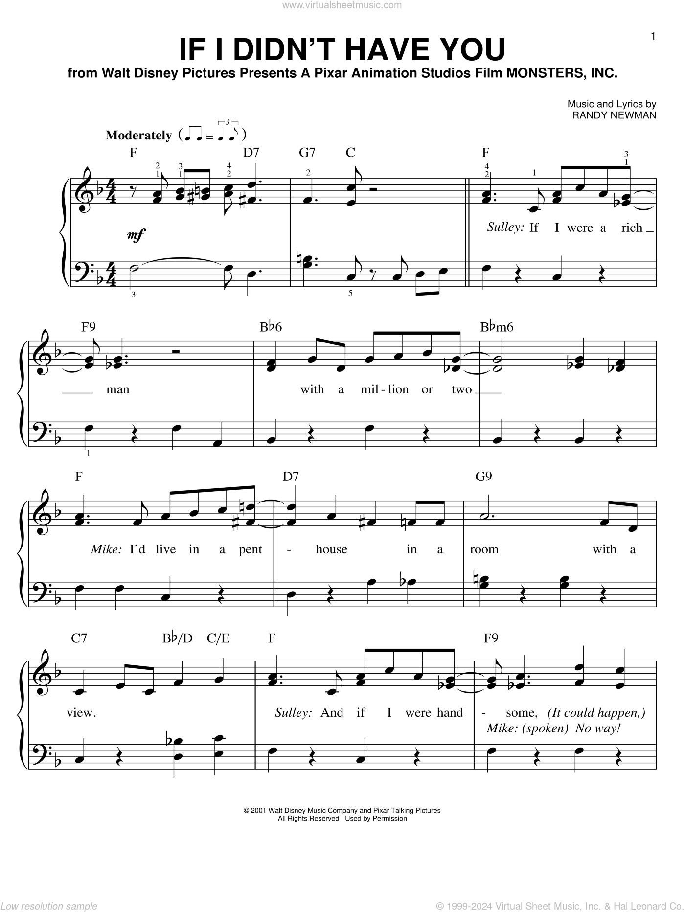 Goodman - If I Didn't Have You (from Monsters, Inc.) Sheet Music For 