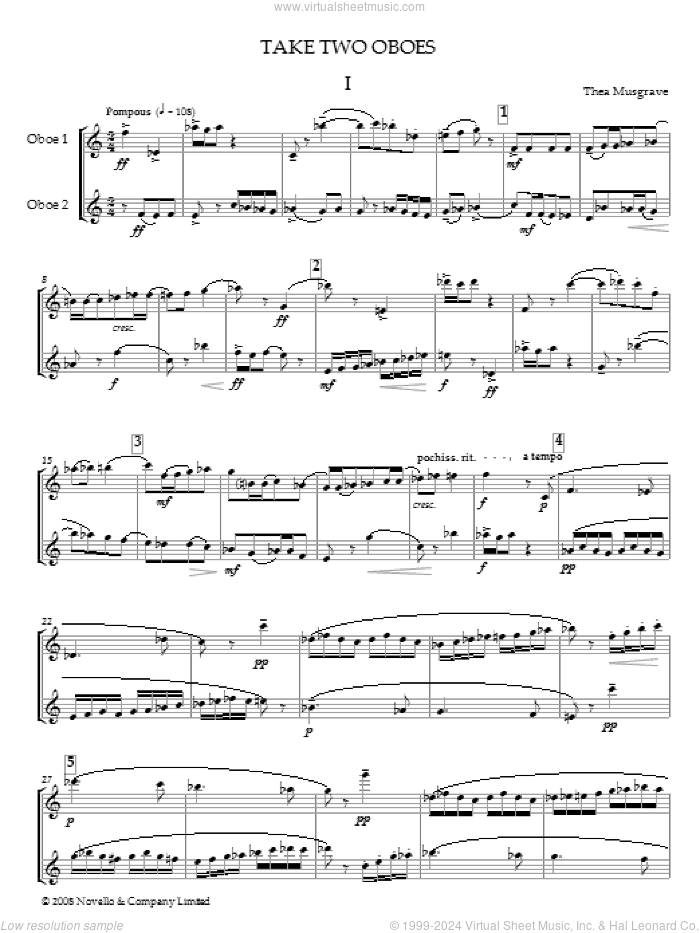 Take Two Oboes (Oboe Duet) sheet music for two oboes (duets, oboe duets)