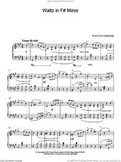 Cover icon of Waltz in F# Minor sheet music for piano solo by Pyotr Ilyich Tchaikovsky, classical score, intermediate skill level