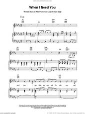 Cover icon of When I Need You sheet music for voice, piano or guitar by Celine Dion, intermediate skill level