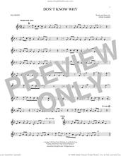Cover icon of Don't Know Why sheet music for recorder solo by Norah Jones and Jesse Harris, intermediate skill level