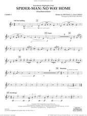 Cover icon of Soundtrack Highlights from Spider-Man: No Way Home (arr. Brown) sheet music for concert band (f horn 1) by Michael G. Giacchino and Michael Brown, intermediate skill level