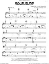 Cover icon of Bound To You (from Burlesque) sheet music for voice and piano by Christina Aguilera, Samuel Dixon and Sia Furler, intermediate skill level