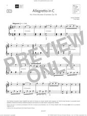 Cover icon of Allegretto in C (Grade 1, list A1, from the ABRSM Piano Syllabus 2023 and 2024) sheet music for piano solo by Antonio Diabelli, classical score, intermediate skill level