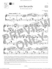 Cover icon of Juin: Barcarolle (Grade 8, list B3, from the ABRSM Piano Syllabus 2023 and 2024) sheet music for piano solo by Pyotr Ilyich Tchaikovsky, classical score, intermediate skill level