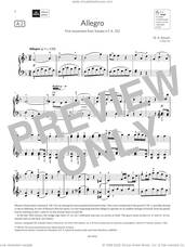 Cover icon of Allegro (Grade 8, list A2, from the ABRSM Piano Syllabus 2023 and 2024) sheet music for piano solo by Wolfgang Amadeus Mozart, classical score, intermediate skill level