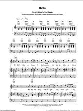 Cover icon of Hello sheet music for voice, piano or guitar by Oasis, intermediate skill level