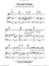 Cover icon of The Last To Know sheet music for voice, piano or guitar by Celine Dion, intermediate skill level