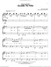 Cover icon of (They Long To Be) Close To You sheet music for accordion by Carpenters, Burt Bacharach and Hal David, intermediate skill level