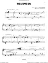 Cover icon of Remember (arr. Phillip Keveren) sheet music for piano solo by Irving Berlin and Phillip Keveren, intermediate skill level
