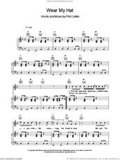 Cover icon of Wear My Hat sheet music for voice, piano or guitar by Phil Collins, intermediate skill level