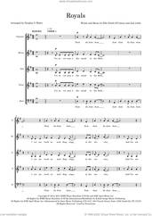 Cover icon of Royals (arr. Doug Watts) sheet music for choir (SATB: soprano, alto, tenor, bass) by Lorde, Doug Watts and Joel Little, intermediate skill level