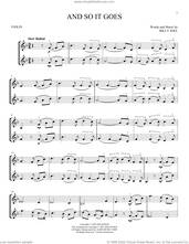 Cover icon of And So It Goes sheet music for two violins (duets, violin duets) by Billy Joel, intermediate skill level