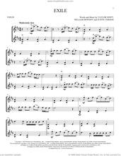 Cover icon of exile (feat. Bon Iver) sheet music for two violins (duets, violin duets) by Taylor Swift, Justin Vernon and William Bowery, intermediate skill level