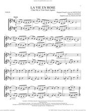 Cover icon of La Vie En Rose (Take Me To Your Heart Again) sheet music for two violins (duets, violin duets) by Edith Piaf, Mack David and Marcel Louiguy, intermediate skill level