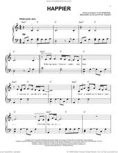 Cover icon of Happier sheet music for piano solo by Ed Sheeran, Benjamin Levin and Ryan Tedder, easy skill level