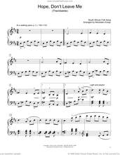 Cover icon of Hope, Don't Leave Me (Thembekile) (arr. Nkululeko Zungu) sheet music for piano solo (elementary) by South African Folksong and Nkululeko Zungu, beginner piano (elementary)