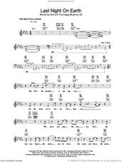 Cover icon of Last Night On Earth sheet music for voice and other instruments (fake book) by U2, intermediate skill level