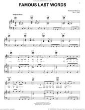 Cover icon of Famous Last Words sheet music for voice, piano or guitar by Billy Joel and David Rosenthal, intermediate skill level
