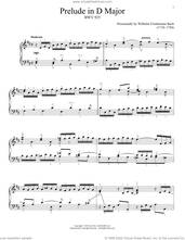Cover icon of Prelude In D Major, BWV 925 sheet music for piano solo by Johann Sebastian Bach, classical score, intermediate skill level