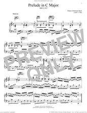 Cover icon of Prelude In C Major, BWV 933 sheet music for piano solo by Johann Sebastian Bach, classical score, intermediate skill level