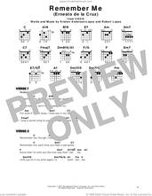 Cover icon of Remember Me (Ernesto de la Cruz) (from Coco) sheet music for guitar solo by Kristen Anderson-Lopez & Robert Lopez, Kristen Anderson-Lopez and Robert Lopez, beginner skill level