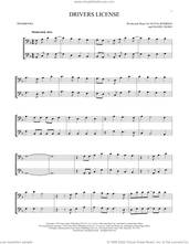 Cover icon of drivers license sheet music for two trombones (duet, duets) by Olivia Rodrigo and Daniel Nigro, intermediate skill level