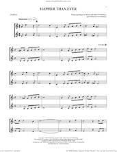 Cover icon of Happier Than Ever sheet music for two violins (duets, violin duets) by Billie Eilish, intermediate skill level