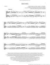 Cover icon of Havana (feat. Young Thug) sheet music for two violins (duets, violin duets) by Camila Cabello, Adam Feeney, Ali Tamposi, Andrew Wotman, Brian Lee, Brittany Hazzard, Jeffery Lamar Williams, Kaan Gunesberk, Louis Bell and Pharrell Williams, intermediate skill level