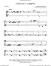 Cover icon of Too Good At Goodbyes sheet music for two clarinets (duets) by Sam Smith, James Napier, Mikkel Eriksen and Tor Erik Hermansen, intermediate skill level