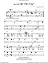 Cover icon of Mary, Did You Know? sheet music for two voices and piano by Buddy Greene, Kathy Mattea and Mark Lowry, intermediate skill level