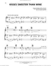 Cover icon of Kisses Sweeter Than Wine sheet music for voice, piano or guitar by Jimmie Rodgers, Peter, Paul & Mary, Fred Hellerman, Huddie Ledbetter, Lee Hays, Pete Seeger and Ronnie Gilbert, intermediate skill level
