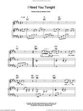 Cover icon of I Need You Tonight sheet music for voice, piano or guitar by Backstreet Boys, intermediate skill level