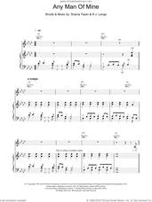 Cover icon of Any Man Of Mine sheet music for voice, piano or guitar by Shania Twain, intermediate skill level