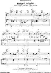 Cover icon of Song For Whoever sheet music for voice, piano or guitar by The Beautiful South, David Rotheray and Paul Heaton, intermediate skill level