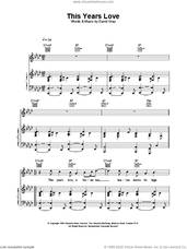 Cover icon of This Year's Love sheet music for voice, piano or guitar by David Gray, intermediate skill level