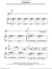 Cover icon of Supreme sheet music for voice, piano or guitar by Robbie Williams, intermediate skill level
