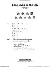Cover icon of Love Lives In The Sky sheet music for guitar (chords) by Cat Stevens, intermediate skill level
