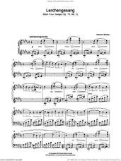 Cover icon of Lerchengesang (from Four Songs, Op. 70, No. 2) sheet music for piano solo by Johannes Brahms, classical score, intermediate skill level