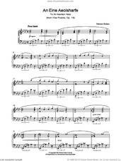 Cover icon of An Eine Aeolsharfe (from Five Poems, Op. 19) sheet music for piano solo by Johannes Brahms, classical score, intermediate skill level