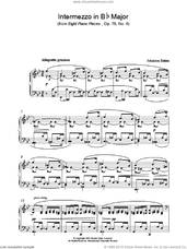 Cover icon of Intermezzo in Bb Major (from Eight Piano Pieces, Op. 76, No. 4) sheet music for piano solo by Johannes Brahms, classical score, intermediate skill level