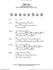 Cover icon of Will You sheet music for guitar (chords) by Hazel O'Connor and Wesley Magoogan, intermediate skill level
