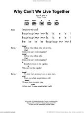 Cover icon of Why Can't We Live Together sheet music for guitar (chords) by Timmy Thomas, intermediate skill level