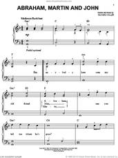 Cover icon of Abraham, Martin And John sheet music for piano solo by Dion and Richard Holler, easy skill level