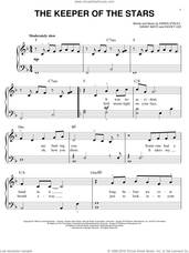 Cover icon of The Keeper Of The Stars sheet music for piano solo by Tracy Byrd, Danny Mayo, Dickey Lee and Karen Staley, wedding score, easy skill level