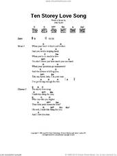 Cover icon of Ten Storey Love Song sheet music for guitar (chords) by The Stone Roses and John Squire, intermediate skill level
