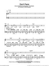 Cover icon of Don't Panic sheet music for drums (percussions) by Coldplay, Chris Martin, Guy Berryman, Jon Buckland and Will Champion, intermediate skill level