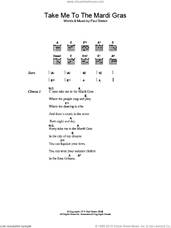 Cover icon of Take Me To The Mardi Gras sheet music for guitar (chords) by Paul Simon, intermediate skill level