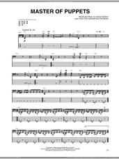 Cover icon of Master Of Puppets sheet music for bass (tablature) (bass guitar) by Metallica, Cliff Burton, James Hetfield, Kirk Hammett and Lars Ulrich, intermediate skill level