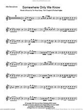 Cover icon of Somewhere Only We Know sheet music for alto saxophone solo by Tim Rice-Oxley, Richard Hughes and Tom Chaplin, intermediate skill level